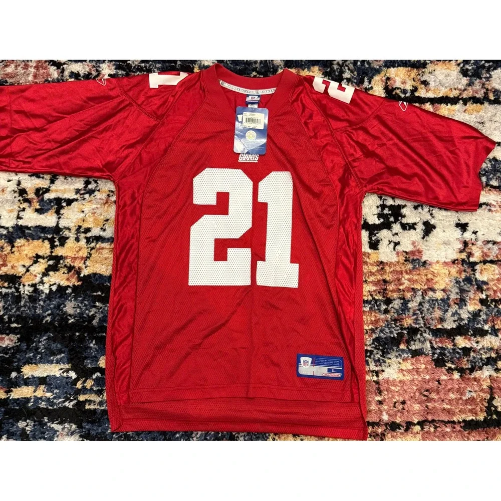 Reebok NFL New York Giants Tiki Barber 21 Jersey Red Vintage Mens Large - Picture 3 of 6